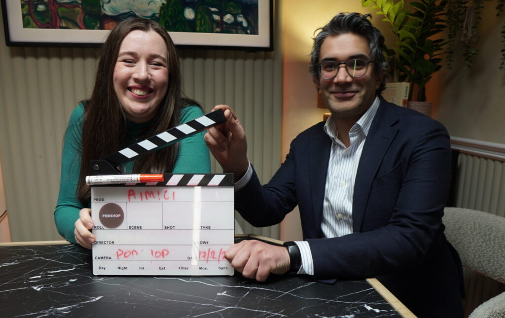 Kathryn & Ahsan on filming day