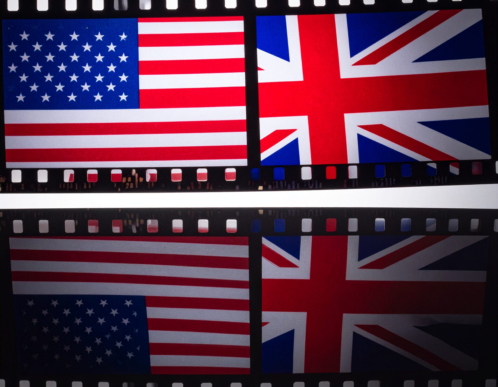 UK. & US flags in film