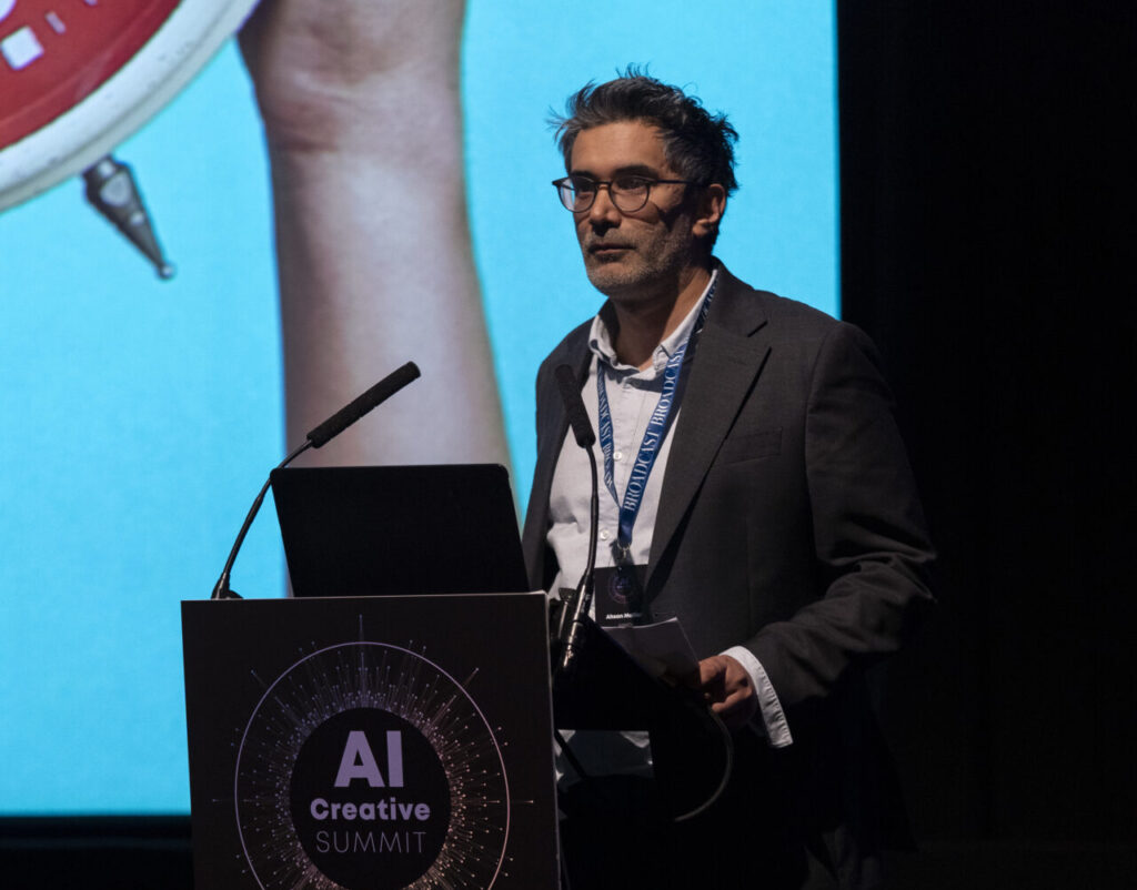 Ahsan mallick, founder of AIMICI, speaks at AI creative summit